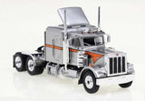 HO Scale Brekina 85712 Silver & Orange 1973 Peterbilt 359 Sleeper-Cab Tractor