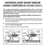 N Scale Micro Trains 102006 Assembled Body Mount Medium Shank Coupler pkg (2)