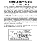 N Scale Micro Trains 302021 Bettendorf Trucks w/Assemble Short Couplers (1) Pair