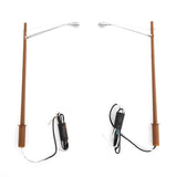 HO Walthers SceneMaster 949-4805 LED Modern Long Arm Streetlight w/Wood Pole
