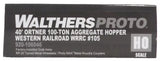 HO Scale Walthers Proto 920-106046 Western Railroad WRRC 105 40' Ortner 100-Ton Hopper