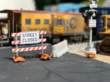 HO Scale ScaleSigns.com 400363 Type 3 Street Closed Construction Barricade
