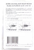 N Scale Micro Trains 102007 Brawn Assembled Body Mount Medium Shank Coupler