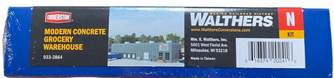 N Scale Walthers Cornerstone 933-3864 Concrete Grocery Warehouse Building Kit