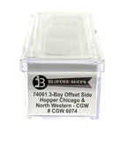 N Scale Bluford Shops 74061 Chicago & North Western CGW 6074 70-Ton 3-Bay Hopper