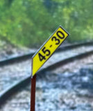 HO Scale ScaleSigns.com 2030Cv2 Speed Limit Slim 45-30 Sign (2) pcs