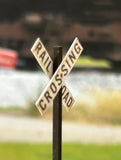 HO Scale ScaleSigns.com 20608-3d Weathered Railroad 3D Crossbuck Sign