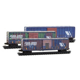 N Micro Trains 983105108 Montana Rail Link 50' Rib-Side Single-Door Boxcar Set