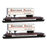 N Scale Micro Trains 983 02 280 Southern Pacific Flat Car w/Trailer 2-Pack #2