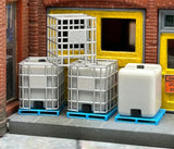 HO Scale ScaleSigns.com 21005 250 Galion Water Tanks w/Light Blue Pallet (3)pcs