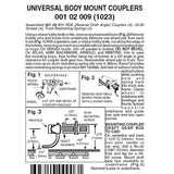 N Scale Micro Trains 102009 Black Universal Assembled Body Mount Coupler