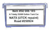 N Atlas 50006185 NATX #250924 UTCK Repaint Trinity 25500-Gallon Tank Car
