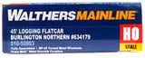 Walthers MainLine 910-50903 Burlington Northern 634179 45' Logging Flatcar