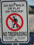 HO Scale ScaleSigns.com 21102 UP Union Pacific No Trespassing #2 Sign (8) pcs