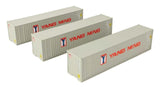 HO Walthers SceneMaster 949-18205 Yang Ming 40' Flat Panel Container 3-Pack