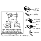 N Scale Micro Trains 130014 Unassembled MT-9 Long T Shank Coupler w/Adaptors 2pr