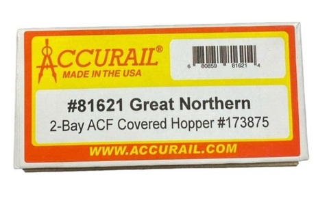 HO Accurail 81621 Great Northern Big Sky Blue GN 173875 ACF 2-Bay Covered Hopper