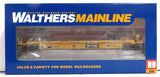 HO Scale Walthers MainLine 910-8426 Small Black & White  logo w/yellow conspicuity stripes TTX DTTX 745735 Thrall Rebuilt 40' Well Car