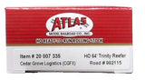 HO Scale Atlas 20007335 Cedar Grove CGFX 992115 Trinity Rail 64' Modern Reefer