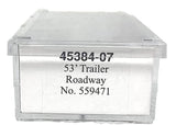 N Scale Trainworx 45384-07 Roadway Hyundai 53' Dry Van Semi Trailer w/Skirts