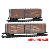 N Scale Micro Trains 98305087 Weathered Western Pacific WP 40' Boxcar 2-Pack