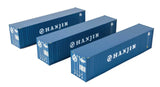 HO Scale Walthers SceneMaster 949-18201 Hanjin 40' Flat Panel Container 3-Pack