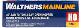 Walthers MainLine 910-56714 Minneapolis & St Louis MTSL 66747 70 t 3-Bay Hopper