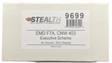 HO Scale Broadway 9699 Chicago and North Western 403 EMD F7 A- Standard DC - Stealth