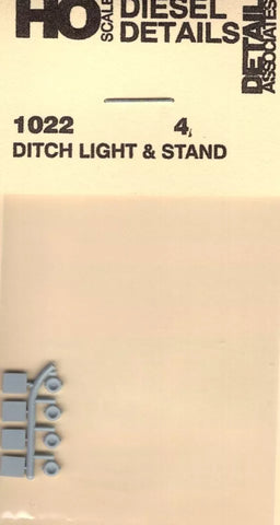 HO Scale Detail Associates 1022 Ditch Light & Stand Pkg (4)