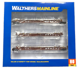 HO Walthers MainLine 910-55802 BNSF 211529 NSC Articulated 3-Unit 53' Well Car