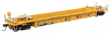 HO Scale Walthers MainLine 910-8429 Red "Forward Thinking" TTX logo w/yellow conspicuity stripes TTX DTTX 53285 Thrall Rebuilt 40' Well Car