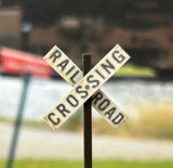 HO Scale ScaleSigns.com 20608-3d Weathered Railroad 3D Crossbuck Sign