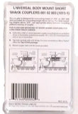 N Scale Micro Trains 102003 Assembled Body Mount Short Shank Coupler pkg (2)