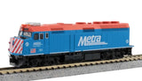 N Scale Kato 176-9107DCC Chicago Metra F40PH 157 City of Palatine w/DCC