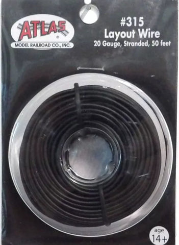 All Scale Atlas 315 Black Layout Wire 50'