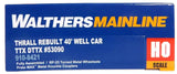 HO Scale Walthers MainLine 910-8421 Small Black & White logo TTX DTTX 53090 Thrall Rebuilt 40' Well Car