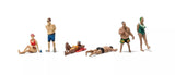 HO Scale Woodland Scenics A1962 Beach Goers Figures (6) pcs