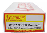 HO Accurail 6167 Norfolk Southern ACF 2-Bay Covered Hopper 3-Pack