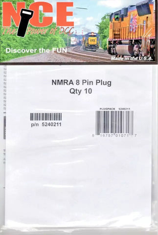 HO Scale NCE 211 NMRA 8 Pin Plug Quantity of 10