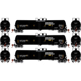 HO Scale Athearn 29923 Abengoa Bioenergy 30,000-Gallon Ethanol Tank Car Set #3