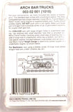N Scale Micro Trains 302001 Arch Bar Trucks w/Assemble Short Couplers (1) Pair