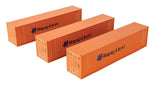 HO Walthers SceneMaster 949-18202 Hapag-Lloyd 40' Flat Panel Container 3-Pack