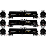 HO Scale Athearn 29921 Abengoa Bioenergy 30,000-Gallon Ethanol Tank Car Set #1