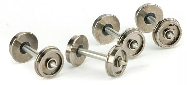 Walthers HO Scale 33 Turned Metal RP-25 Wheelsets – 12 Pack With Metal Axles, Gray