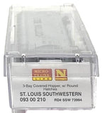 N Scale Micro Trains 9300210 Cotton Belt SSW #73994 3-Bay Covered Hopper