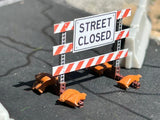 HO Scale ScaleSigns.com 400363 Type 3 Street Closed Construction Barricade