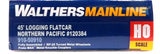 Walthers MainLine 910-50910 Northern Pacific NP 120384 45' Logging Flatcar