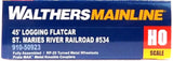 Walthers MainLine 910-50923 St Maries River Railroad 534 45' Logging Flatcar