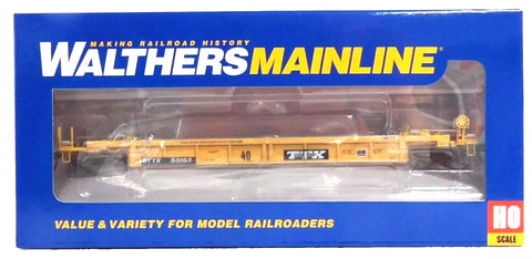 HO Scale Walthers MainLine 910-8422 Small Black & White logo TTX DTTX 53153 Thrall Rebuilt 40' Well Car