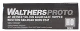 HO Scale Walthers Proto 920-106047 Western Railroad WRRC 141 40' Ortner 100-Ton Hopper
